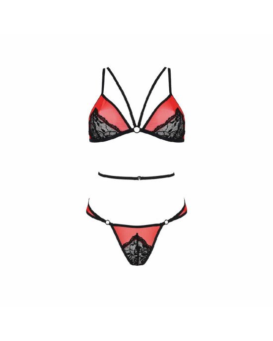 Комплект білизни Passion PEONIA SET S/M red, бра, трусики Комплект білизни Passion PEONIA SET S/M red, бра, трусики
