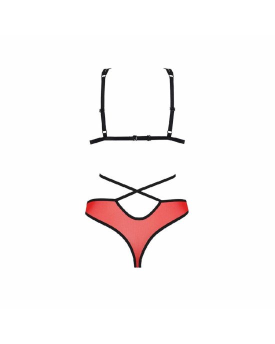 Комплект білизни Passion PEONIA SET XXL/XXXL red, бра, трусики Комплект білизни Passion PEONIA SET XXL/XXXL red, бра, трусики