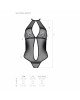 Сітчасте боді з мереживом на грудях Passion SATARA BODY XXL/XXXL black