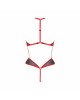 Сітчасте боді з мереживом на грудях Passion SATARA BODY L/XL red Сітчасте боді з мереживом на грудях Passion SATARA BODY L/XL red