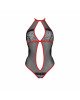 Сітчасте боді з мереживом на грудях Passion SATARA BODY L/XL red Сітчасте боді з мереживом на грудях Passion SATARA BODY L/XL red