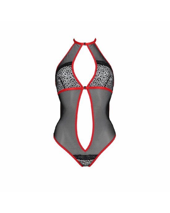 Сітчасте боді з мереживом на грудях Passion SATARA BODY S/M red Сітчасте боді з мереживом на грудях Passion SATARA BODY S/M red
