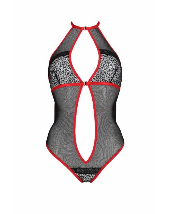 Сітчасте боді з мереживом на грудях Passion SATARA BODY S/M red Сітчасте боді з мереживом на грудях Passion SATARA BODY S/M red