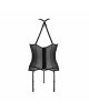 Корсет з пажами Passion SATARA CORSET L/XL black, стрінги, мереживо, застібки спереду та ззаду Корсет з пажами Passion SATARA CORSET L/XL black, стрінги, мереживо, застібки спереду та ззаду