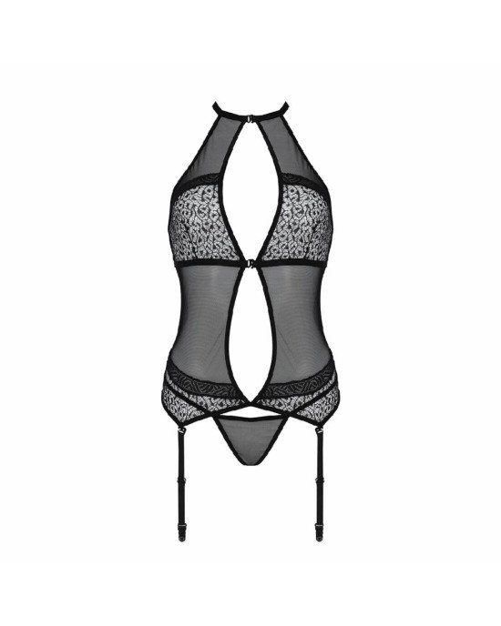Корсет з пажами Passion SATARA CORSET XXL/XXXL black, стрінги, мереживо, застібки спереду та ззаду Корсет з пажами Passion SATARA CORSET XXL/XXXL black, стрінги, мереживо, застібки спереду та ззаду