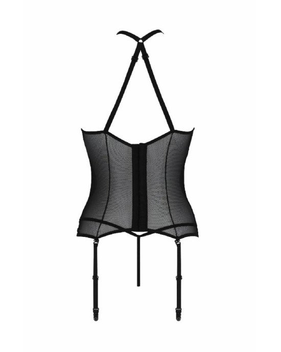Корсет з пажами Passion SATARA CORSET XXL/XXXL black, стрінги, мереживо, застібки спереду та ззаду Корсет з пажами Passion SATARA CORSET XXL/XXXL black, стрінги, мереживо, застібки спереду та ззаду