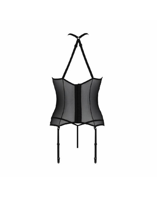 Корсет з пажами Passion SATARA CORSET XXL/XXXL black, стрінги, мереживо, застібки спереду та ззаду Корсет з пажами Passion SATARA CORSET XXL/XXXL black, стрінги, мереживо, застібки спереду та ззаду