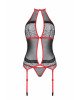 Корсет з пажами Passion SATARA CORSET S/M red, стрінги, мереживо, застібки спереду та ззаду Корсет з пажами Passion SATARA CORSET S/M red, стрінги, мереживо, застібки спереду та ззаду