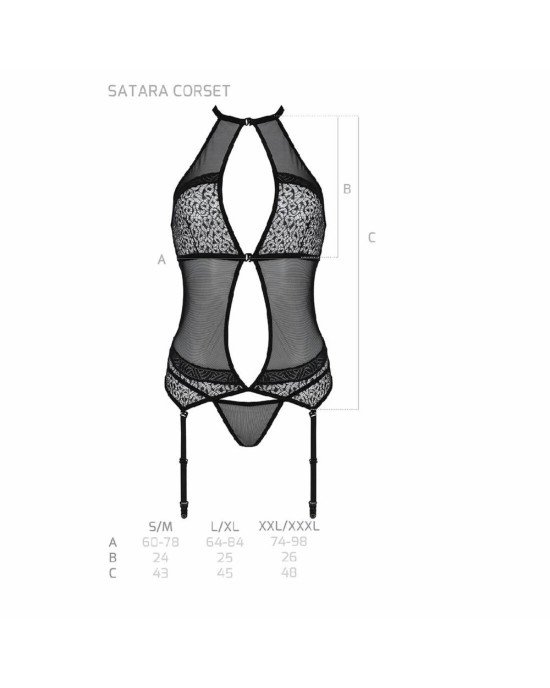 Корсет з пажами Passion SATARA CORSET S/M red, стрінги, мереживо, застібки спереду та ззаду Корсет з пажами Passion SATARA CORSET S/M red, стрінги, мереживо, застібки спереду та ззаду