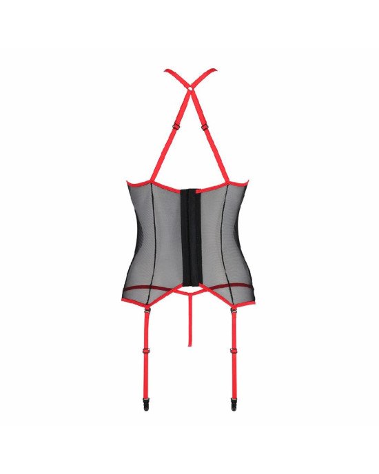 Корсет з пажами Passion SATARA CORSET S/M red, стрінги, мереживо, застібки спереду та ззаду Корсет з пажами Passion SATARA CORSET S/M red, стрінги, мереживо, застібки спереду та ззаду