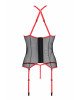 Корсет з пажами Passion SATARA CORSET S/M red, стрінги, мереживо, застібки спереду та ззаду Корсет з пажами Passion SATARA CORSET S/M red, стрінги, мереживо, застібки спереду та ззаду