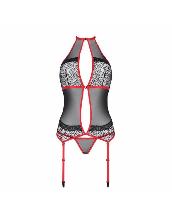 Корсет з пажами Passion SATARA CORSET S/M red, стрінги, мереживо, застібки спереду та ззаду Корсет з пажами Passion SATARA CORSET S/M red, стрінги, мереживо, застібки спереду та ззаду