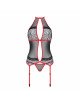 Корсет з пажами Passion SATARA CORSET XXL/XXXL red, стрінги, мереживо, застібки спереду та ззаду Корсет з пажами Passion SATARA CORSET XXL/XXXL red, стрінги, мереживо, застібки спереду та ззаду