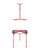 Комплект білизни Passion SATARA SET L/XL red, топ, пояс для панчіх, стрінги