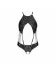 Боді з відкритим доступом Passion TASMINA BODY L/XL black, екошкіра, шнурівки, ажурні мережива Боді з відкритим доступом Passion TASMINA BODY L/XL black, екошкіра, шнурівки, ажурні мережива