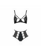 Комплект білизни Passion TASMINA SET S/M black, ліф, високі трусики з корсетом ззаду Комплект білизни Passion TASMINA SET S/M black, ліф, високі трусики з корсетом ззаду