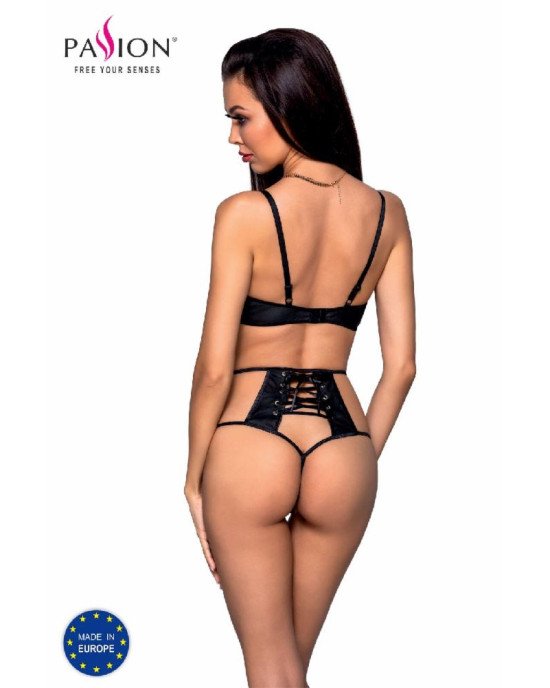 Комплект білизни Passion TASMINA SET XXL/XXXL black, ліф, високі трусики з корсетом ззаду Комплект білизни Passion TASMINA SET XXL/XXXL black, ліф, високі трусики з корсетом ззаду