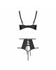 Комплект білизни Passion TASMINA SET XXL/XXXL black, ліф, високі трусики з корсетом ззаду Комплект білизни Passion TASMINA SET XXL/XXXL black, ліф, високі трусики з корсетом ззаду