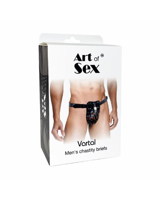 Чоловічий пояс вірності Art of Sex – Vartal, натуральна шкіра