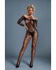Бодістокінг Caprice Lingerie Model 10 One size Black, мереживо, відкритий доступ, довгий рукав