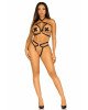 Leg Avenue Satin elastic harness teddy O/S