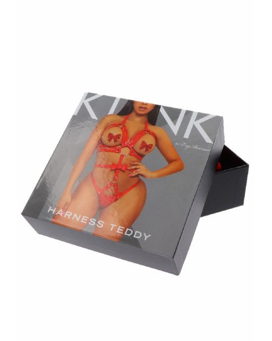 Leg Avenue Studded O-ring harness teddy Red L Leg Avenue Studded O-ring harness teddy Red L
