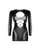 Leg Avenue Long sleeve cut out mini dress Black O/S Leg Avenue Long sleeve cut out mini dress Black O/S