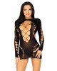 Leg Avenue Long sleeve cut out mini dress Black O/S Leg Avenue Long sleeve cut out mini dress Black O/S