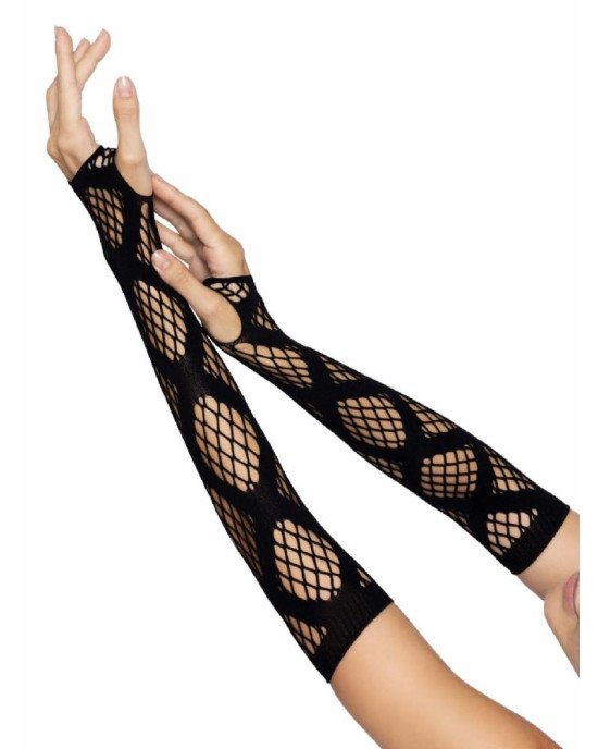 Leg Avenue Faux wrap net arm warmers Black Leg Avenue Faux wrap net arm warmers Black