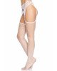 Leg Avenue Net stockings with garter belt White O/S