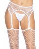 Leg Avenue Net stockings with garter belt White O/S