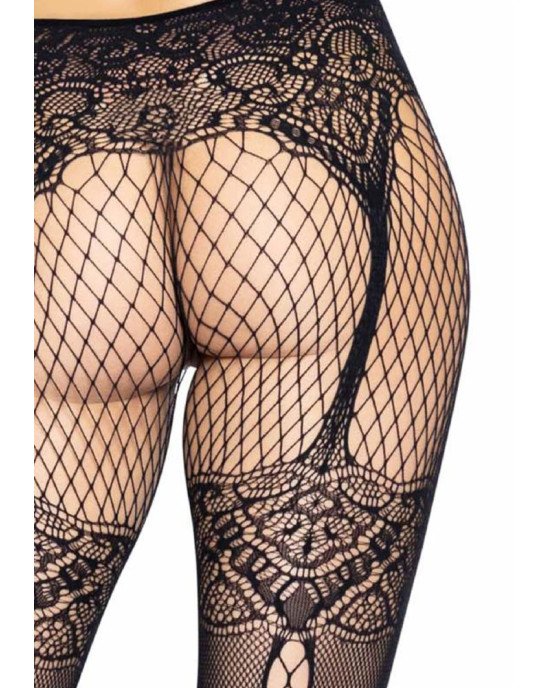 Leg Avenue Fishnet tights with backseam Black O/S Leg Avenue Fishnet tights with backseam Black O/S