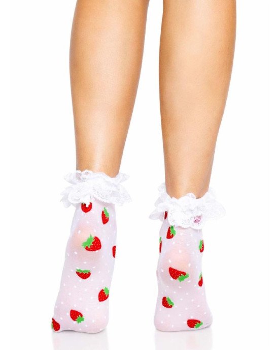 Leg Avenue Strawberry ruffle top anklets Leg Avenue Strawberry ruffle top anklets