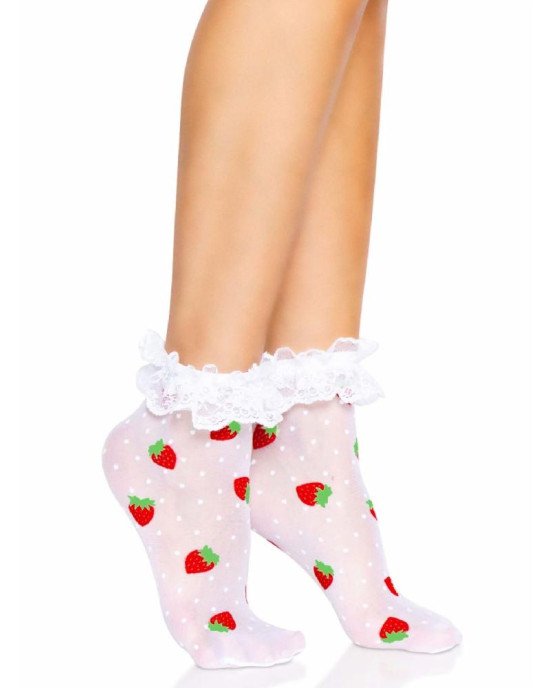 Leg Avenue Strawberry ruffle top anklets Leg Avenue Strawberry ruffle top anklets