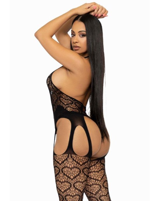 Leg Avenue Net suspender bodystocking Black O/S