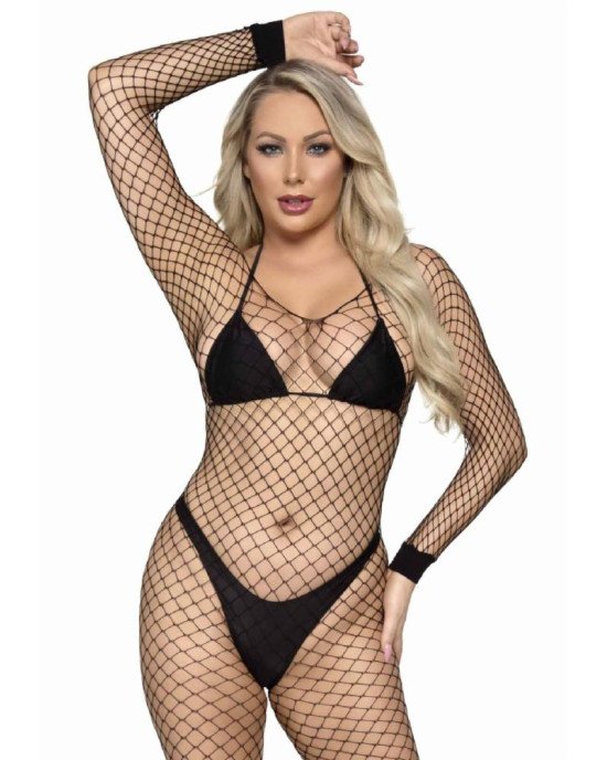 Leg Avenue Long Sleeved Bodystocking Black O/S Leg Avenue Long Sleeved Bodystocking Black O/S