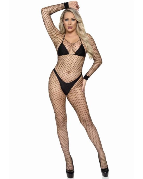 Leg Avenue Long Sleeved Bodystocking Black O/S Leg Avenue Long Sleeved Bodystocking Black O/S