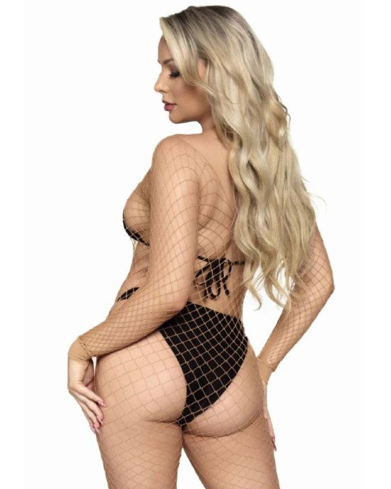 Leg Avenue Long Sleeved Bodystocking Nude O/S Leg Avenue Long Sleeved Bodystocking Nude O/S