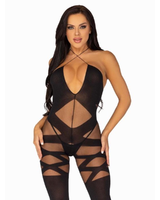 Leg Avenue Illusion halter bodystocking Black O/S Leg Avenue Illusion halter bodystocking Black O/S