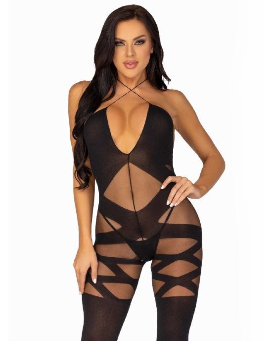 Leg Avenue Illusion halter bodystocking Black O/S Leg Avenue Illusion halter bodystocking Black O/S