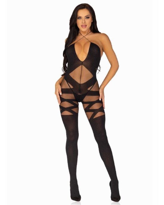 Leg Avenue Illusion halter bodystocking Black O/S Leg Avenue Illusion halter bodystocking Black O/S