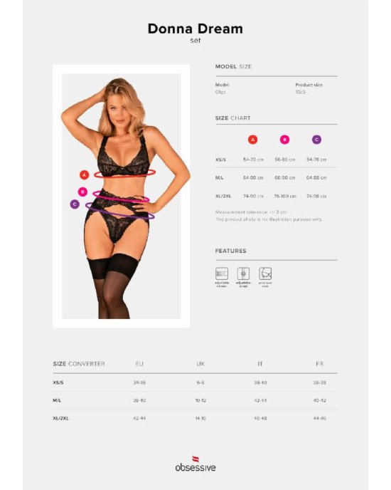 Obsessive Donna Dream 3-pcs set XL/2XL Obsessive Donna Dream 3-pcs set XL/2XL