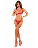 Комплект білизни Obsessive Lacelove cupless 2-pcs set M/L Red, відкритий доступ, відкриті груди