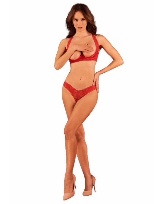 Obsessive Lacelove cupless 2-pcs set XL/2XL Obsessive Lacelove cupless 2-pcs set XL/2XL