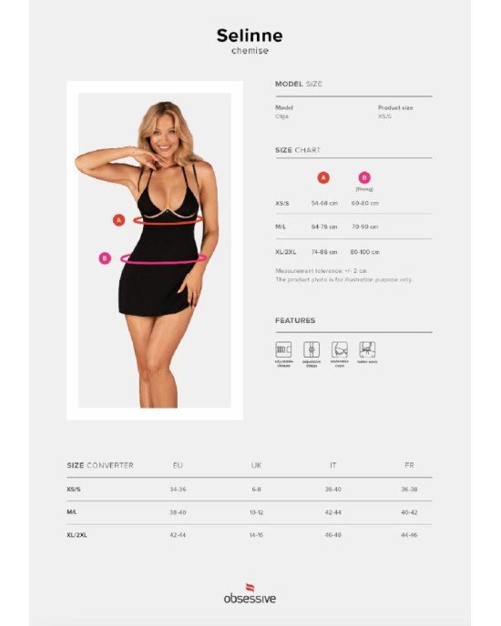 Obsessive Selinne chemise & thong M/L Obsessive Selinne chemise & thong M/L