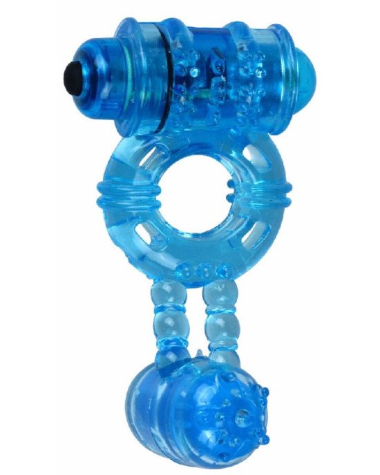 Ерекційне віброкільце Alive Double Ding Ring Blue Ерекційне віброкільце Alive Double Ding Ring Blue