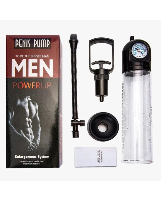 Вакуумна помпа Men Powerup зі стрілковим манометром та ручним насосом Вакуумна помпа Men Powerup зі стрілковим манометром та ручним насосом