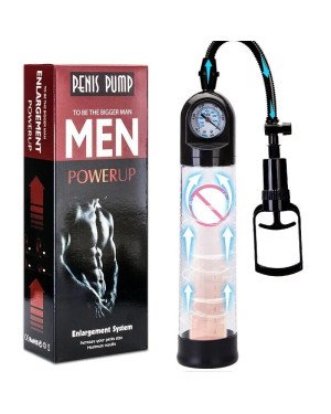 Вакуумна помпа Men Powerup зі стрілковим манометром та ручним насосом Вакуумна помпа Men Powerup зі стрілковим манометром та ручним насосом