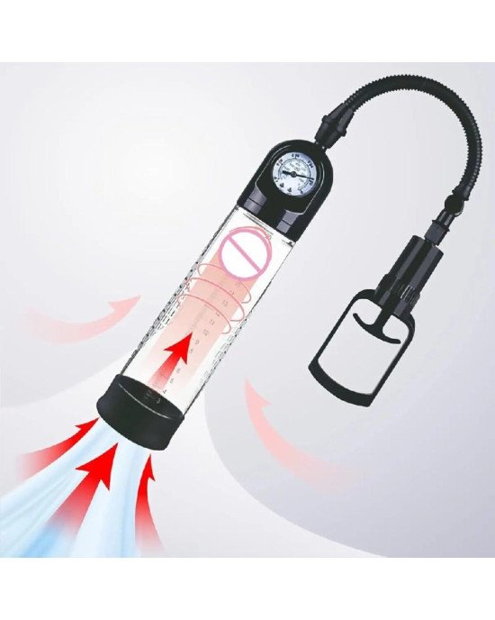 Вакуумна помпа Men Powerup зі стрілковим манометром та ручним насосом Вакуумна помпа Men Powerup зі стрілковим манометром та ручним насосом