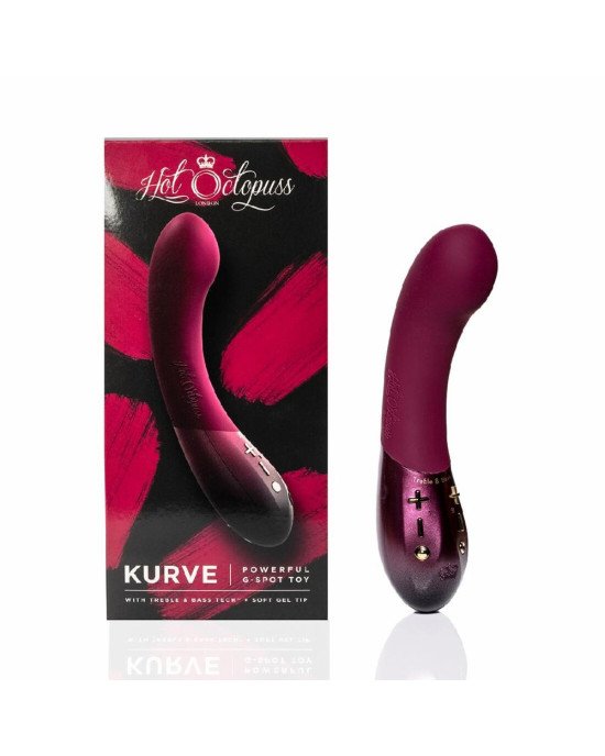 Вібратор для точки G Hot Octopuss KURVE, Treble and Bass Technology, 2 мотори, м’який кінчик